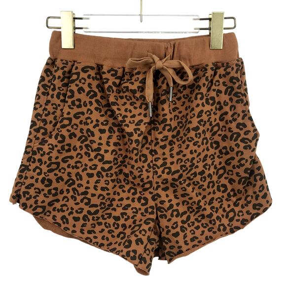 BlanKNYC Adulting Leopard Print Shorts XS High Rise Drawstring Waist Raw Hem NWT - Picture 1 of 8